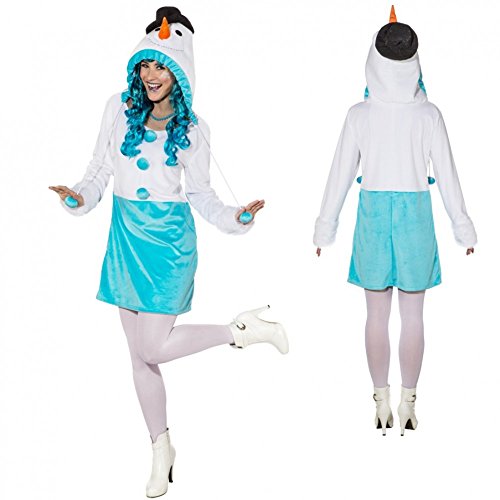 Kostüm Schneefrau "Olafine" Gr. 34- 44 Kleid blau-weiß Schneemann Winter (38/40) von Orlob