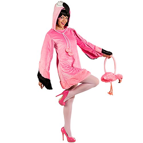 Krause & Sohn Damen Kostüm Flamingo Rosalie mit Handtasche Kleid rosa Tier Vogel Fasching Karneval (46/48) von Orlob