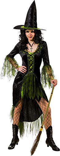 Orlob Fasching Halloween Damen Hexenkleid schwarz-grün mit Hut (34/36) von Orlob