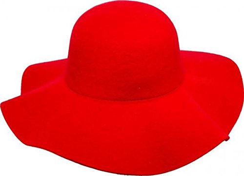 Orlob Fasching Hut Damen Schlapphut in Wollfilzoptik (rot, 60) von Orlob
