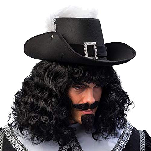 Orlob Kostüm Zubehör Hut Musketier schwarz mit Schnalle Hutband Karneval von Orlob