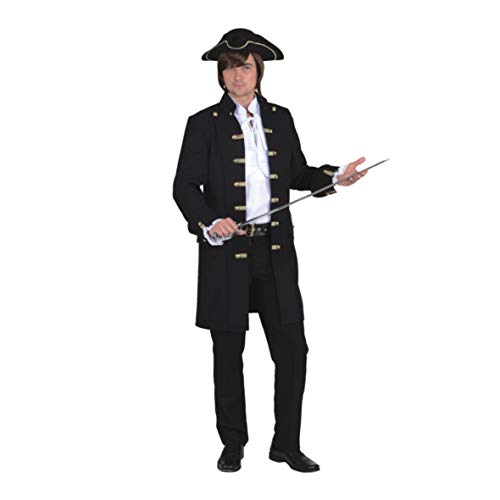 Herrenjacke schwarz de Luxe für Piraten, Erwachsenen-Größe:50/52 von Orlob