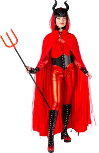 Orlob Umhang Teufel mit Tüll und Kapuze rot Cape Kostüm Fasching Karneval Damen Orlob Umhang Teufel mit Tüll und Kapuze rot Cape Kostüm Fasching Karneval Damen von Orlob