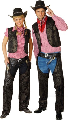 Herren-Wild-West-Chaps, Waschlederimitat, Gr. 48/50 von Orlob