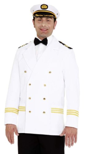 PARTY DISCOUNT ® Kostüm Kapitänsjacke, weiß, Gr. 54-56 von Orlob