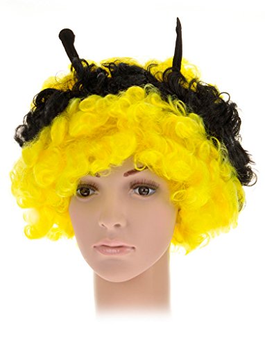 PARTY DISCOUNT ® Perücke Biene, schwarz-gelb mit Fühler von Orlob