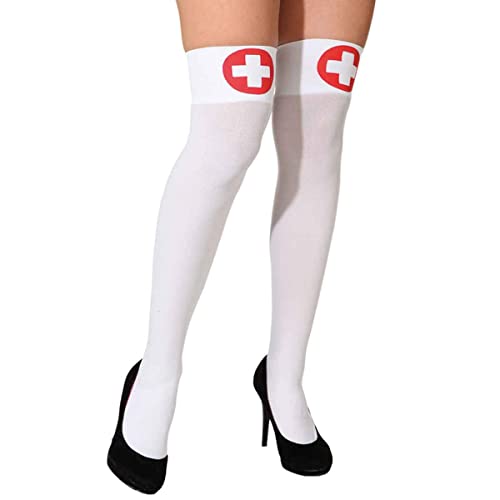 PARTY DISCOUNT ® Überkniestrumpf Krankenschwester, weiß von Orlob