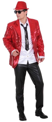 Pailletten Show Jacket rot, Erwachsenen-Größe:52/54 von Orlob