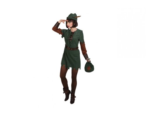 Robin Hood Lady Kleid Hut Gürtel, Größe:44 von Orlob