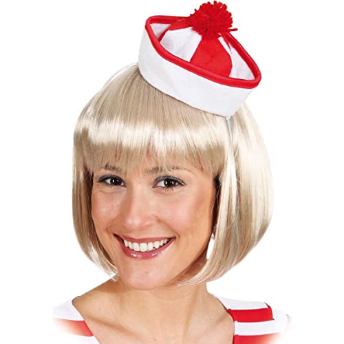 Sailor Haarreif rot-weiß, Mini-Hut Matrosenkappi von Orlob