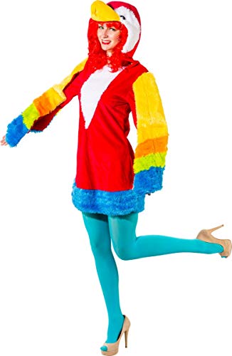 Unbekannt Damen Kostüm Papagei Birdy Kleid Bunt Tier Vogel Fasching Karneval (34/36) von Orlob