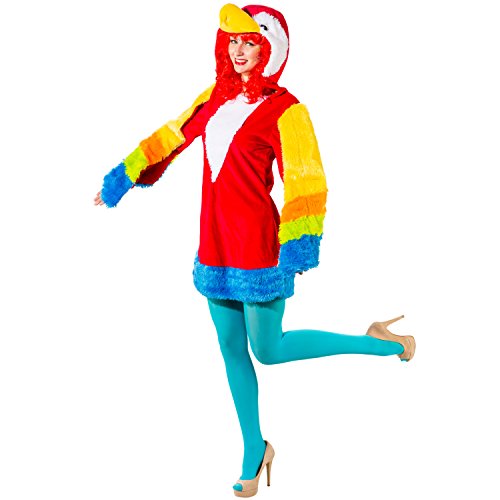 Unbekannt Damen Kostüm Papagei Birdy Kleid Bunt Tier Vogel Fasching Karneval (34/36) von Orlob