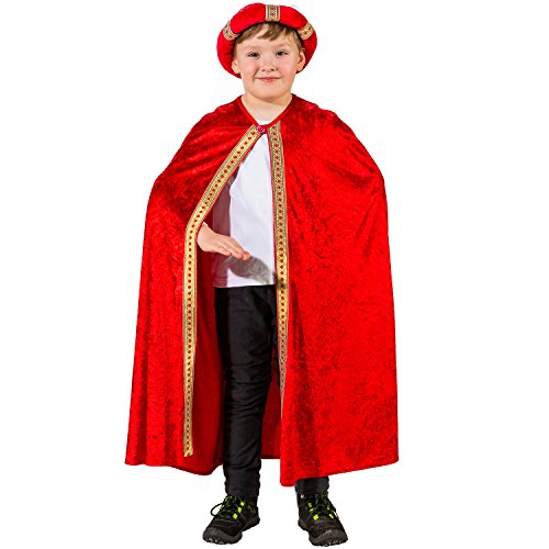 Unbekannt Kinder Kostüm Heilige DREI Könige Umhang Weihnachten Fasching Karneval (rot) von Orlob