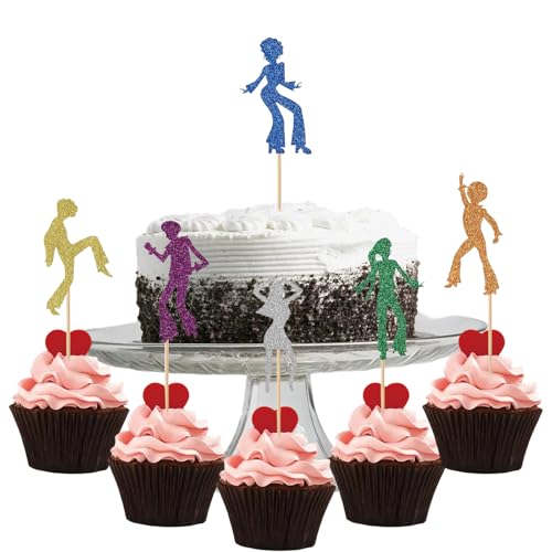 70er Disco Tanzen Cupcake Topper, 24 Stück Disco Tortendeko, Disco Cupcake für Disco Ball Musik Theme Party, Geburtstagsfeier Hochzeitsfeier, Dekorationen 70er Disco Tanzen Cupcake Topper, 24 Stück Disco Tortendeko, Disco Cupcake für Disco Ball Musik Theme Party, Geburtstagsfeier Hochzeitsfeier, Dekorationen von Ormromra