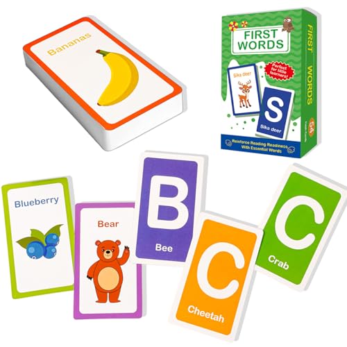 Alphabet-Lernkarten, Lernkarten, umweltfreundlich, doppelseitig, laminiert, für Kleinkinder im Alter von 1–2–3–4, helles buntes Design für Sprach- und kognitive Entwicklung, 58 Stück Alphabet-Lernkarten, Lernkarten, umweltfreundlich, doppelseitig, laminiert, für Kleinkinder im Alter von 1–2–3–4, helles buntes Design für Sprach- und kognitive Entwicklung, 58 Stück von Ormromra