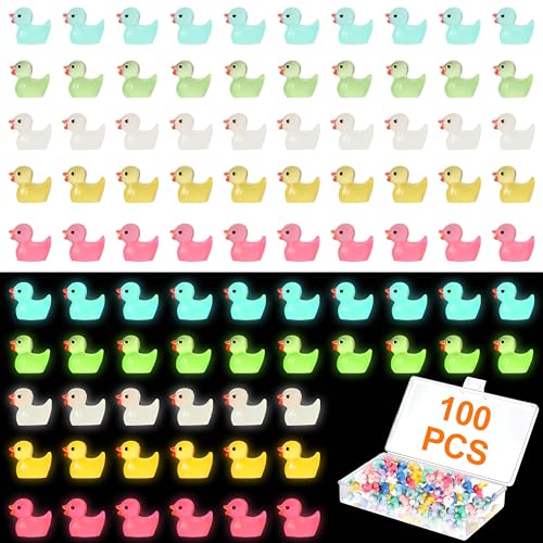 Ormromra 100 Stück Mini Harz Enten, Leuchtende Harzenten, DIY Winzige Enten, Kleine Enten zum Basteln, Winzige Enten Miniaturfiguren für Aquarium, Dekorationen, Puppenhaus, Handwerk Ormromra 100 Stück Mini Harz Enten, Leuchtende Harzenten, DIY Winzige Enten, Kleine Enten zum Basteln, Winzige Enten Miniaturfiguren für Aquarium, Dekorationen, Puppenhaus, Handwerk von Ormromra