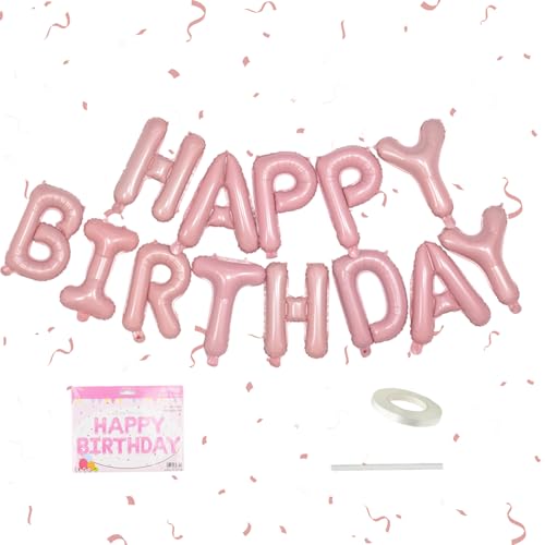 Rosa Happy Birthday Ballon Banner, 40,6 cm Mylar Hellrosa Folien-Buchstabenballons, wiederverwendbare Happy Birthday Schild, Geburtstag Wimpelkette Banner Buchstabenballons für Kinder, Kinder Rosa Happy Birthday Ballon Banner, 40,6 cm Mylar Hellrosa Folien-Buchstabenballons, wiederverwendbare Happy Birthday Schild, Geburtstag Wimpelkette Banner Buchstabenballons für Kinder, Kinder von Ormromra