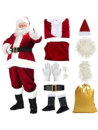 Orolay Deluxe Weihnachtsmann Kostüm für Herren Weihnachtsmann Anzug Erwachsene Weihnachtsjacke L von Orolay