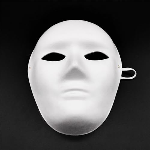 Orssmigs 10 Stücke Weiße Papier Maske Rohling DIY zum Bemalen - Anonymous Handgemalte Überstreichbare Masken für Kinder, Karneval, Cosplay, Halloween Party und Deko von Orssmigs