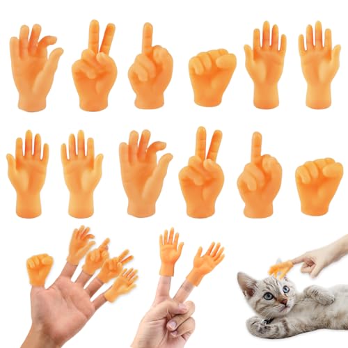 36 Stück Mini HäNde für Finger, Kleine Hände, Tiny Hands Gummi Lustige Minihäcde, Fingerpuppe Set, Für Katzen, Haustier, Kinder Spielzeug, Game Party von Ortviai