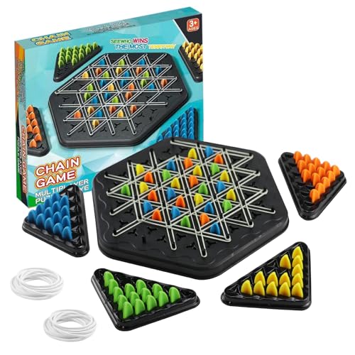 Triggle Spiel Gummibänder, Kettendreieck Schachspiel, Spiel mit Gummibändern Dreieck, Triggle Spiel Schach für Familienfeiern mit Kindern und Erwachsenen Triggle Spiel Gummibänder, Kettendreieck Schachspiel, Spiel mit Gummibändern Dreieck, Triggle Spiel Schach für Familienfeiern mit Kindern und Erwachsenen von Ortviai