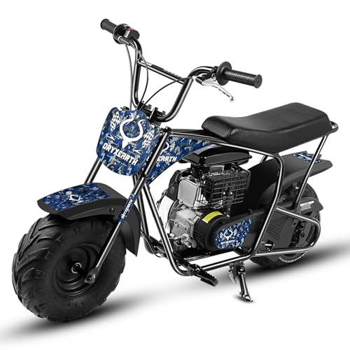 Dirt Bike Pocket Bike Kinder 105CC 4-Takt benzinbetriebenes Off Road Mini Dirt Bike Pit Bike mit Automatikgetriebe und Seilzugstarter DIY-Aufkleber Bike ab 13 Jahre (Blau) von Oryxearth