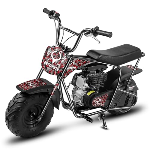 Dirt Bike Pocket Bike Kinder 105CC 4-Takt benzinbetriebenes Off Road Mini Dirt Bike Pit Bike mit Automatikgetriebe und Seilzugstarter DIY-Aufkleber Bike ab 13 Jahre (Rot) von Oryxearth