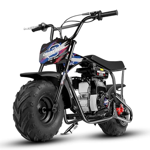 Oryxearth 105CC 4-Takt Dirt Bike Pocket Bike, Kinder Crossbike Benzin bis 40 km/h, Kinder Dirtbike, Motocross Motorrad, DIY-Aufkleber Mini Motorrad ab 13 Jahre (Blau+Rosa) von Oryxearth