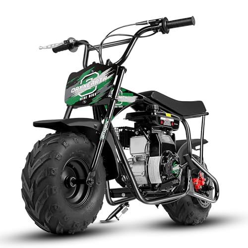 Oryxearth 105CC 4-Takt Dirt Bike Pocket Bike, Kinder Crossbike Benzin bis 40 km/h, Kinder Dirtbike, Motocross Motorrad, DIY-Aufkleber Mini Motorrad ab 13 Jahre (Grün) von Oryxearth