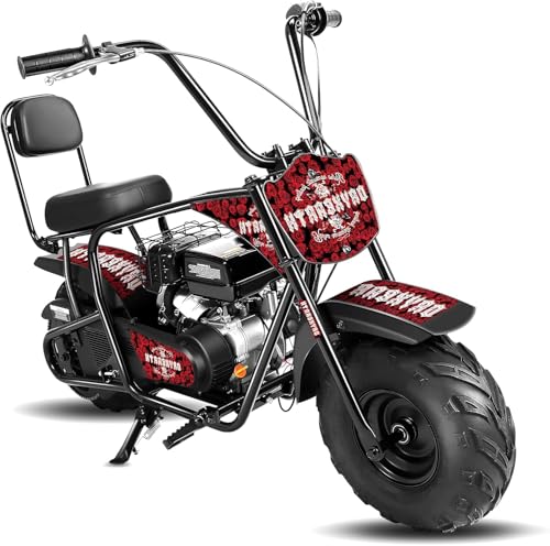 Dirt Bike Pocket Bike Kinder 99CC 4-Takt benzinbetriebenes Off Road Mini Dirt Bike Pit Bike mit Automatikgetriebe und Seilzugstarter DIY-Aufkleber Bike ab 13 Jahre (99CC-Rot) von Oryxearth