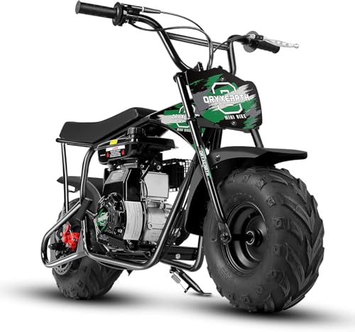 Dirt Bike Pocket Bike Kinder 105CC 4-Takt benzinbetriebenes Off Road Mini Dirt Bike Pit Bike mit Automatikgetriebe und Seilzugstarter DIY-Aufkleber Bike ab 13 Jahre (Grün) von Oryxearth