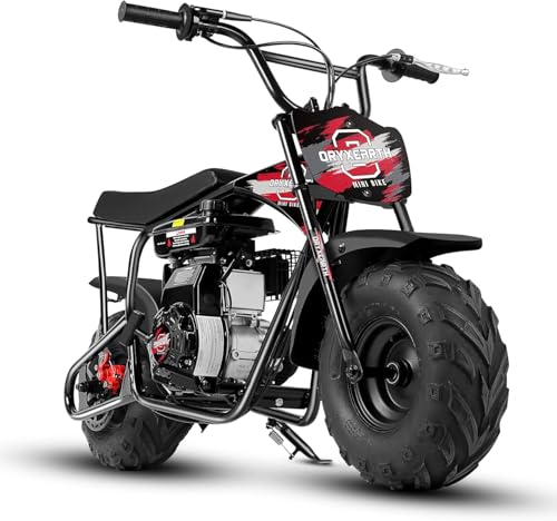 Dirt Bike Pocket Bike Kinder 105CC 4-Takt benzinbetriebenes Off Road Mini Dirt Bike Pit Bike mit Automatikgetriebe und Seilzugstarter DIY-Aufkleber Bike ab 13 Jahre (Rosa) von Oryxearth