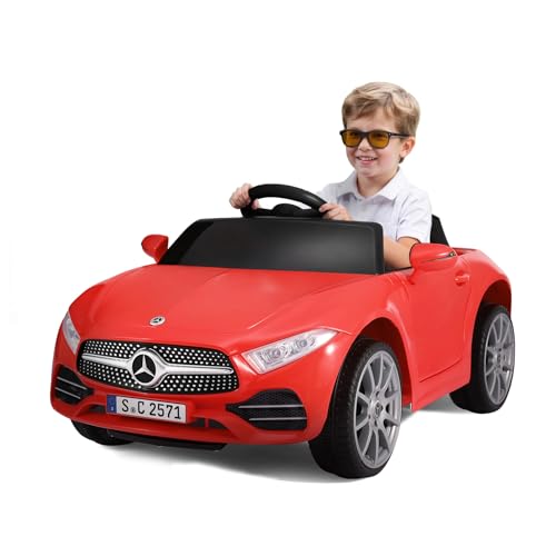 Oryxearth Kinder Elektroauto, mit 2,4G Fernbedienung, Scheinwerfer, Musik und Bluetooth-Funktionen, 3-Gang Kinderauto Elektrisch, 2-5km/h, Elektroauto für Kinder ab 3 Jahren, Akku: 6V, 4,5Ah (Rot) von Oryxearth