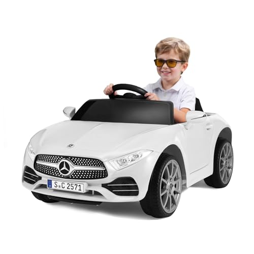 Oryxearth Kinder Elektroauto, mit 2,4G Fernbedienung, Scheinwerfer, Musik und Bluetooth-Funktionen, 3-Gang Kinderauto Elektrisch, 2-5km/h, Elektroauto für Kinder ab 3 Jahren, Akku: 6V, 4,5Ah (Weiß) von Oryxearth