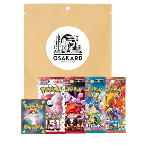 Osakard® Super Pack mit 4 japanischen Pokemon-Boosterpacks + 1 AR-Karte | 151 + Battle Partners + Heat Wave Arena + Glory of Team Rocket von Osakard