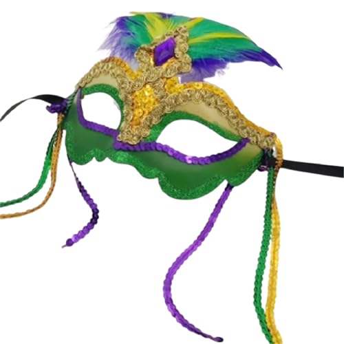 Osdhezcn Kostüm Maske Federn Maskerade Ball Maske Halloween Karneval Cosplay Party Maske Halbgesichtsmaske Requisiten Halbgesichtsmaske von Osdhezcn