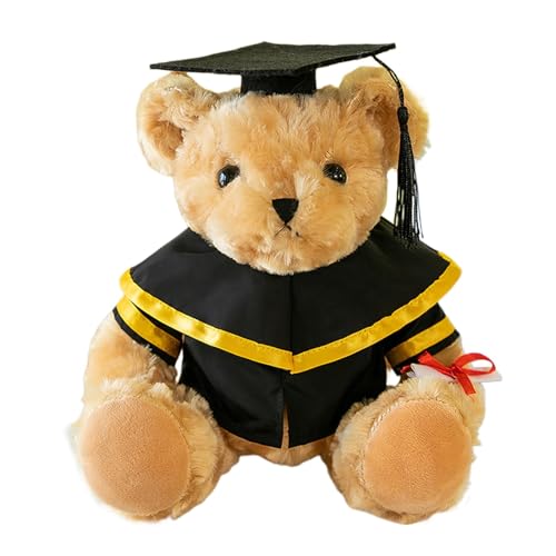 Niedlicher Bär zum Schulabschluss, Plüschbär zum Schulabschluss, Plüschbär von 25,4 cm (10 Zoll) – Plüschtier, flauschig, schönes und bequemes Kleid aus Plüsch für Frauen, Männer, Geschenke für den von Oseczmut