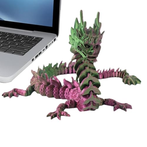 Oseczmut Bedrucktes Spielzeug, Drache, bedruckt, 33 cm (13 Zoll) mit Gelenken, flexibles Drachenspielzeug, Bürodrachenfigur für Dekorationen von Oseczmut