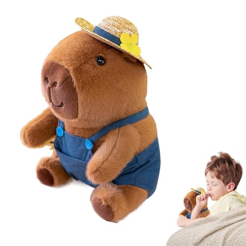 Oseczmut Capybara Plüschtier, Capybara Plüschtier | Capybara Raumdekor aus niedlichem Plüsch – aus weichem Capybara-Plüschtier mit Kleidung, Capybara-Plüschspielzeug für Mädchen, von Oseczmut