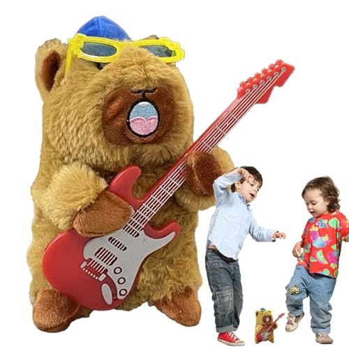 Oseczmut Capybara Plüschtier, Capybara | niedliches Tanzspielzeug, Sprachaufnahme-Spielzeug, elektrische Plüschtiere, weich mit Gitarre für Raumdekoration Oseczmut Capybara Plüschtier, Capybara | niedliches Tanzspielzeug, Sprachaufnahme-Spielzeug, elektrische Plüschtiere, weich mit Gitarre für Raumdekoration von Oseczmut