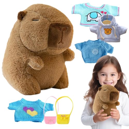 Oseczmut Capybara Plüschtier Capybara, Plüschtier Capybara mit Kleidung – Capybara Kostüm Capybara aus Plüsch, - und Winter-Stil, niedliche Capybara-Plüschtiere, Puppen von Oseczmut
