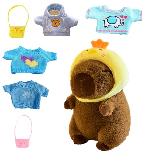 Oseczmut Capybara Plüschtier zum Anziehen, Capybara Plüschtier mit Kleidung | Niedliches Capybara Plüschtier mit Outfits – niedliche Capybara-Plüschtiere, Capybara -Puppen, verkleiden Sie sich von Oseczmut