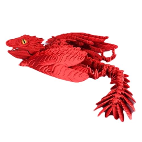 Oseczmut Drache bedruckt, Gelenkdrache bedruckt in – Details in Form einer Feder, bewegliche Gelenke, Pfeildrache, sensorisches Anti-Stress-Spielzeug, Dragon Fidget von Oseczmut