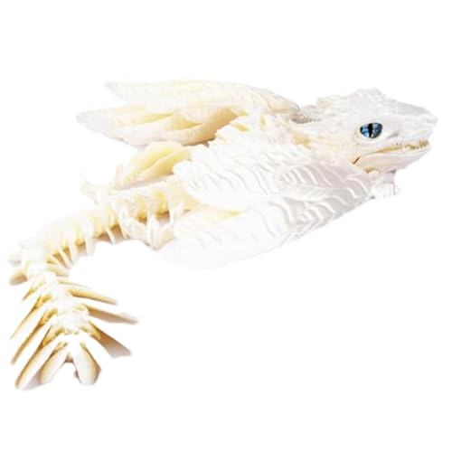 Oseczmut Drachen-Spielzeug bedruckt, Drachen-Spielzeug in | beweglicher fliegender Drache mit Federdetails – sensorisches Spielzeug und Fidget, Modell mit Gelenken, Sammlerfigur für die von Oseczmut