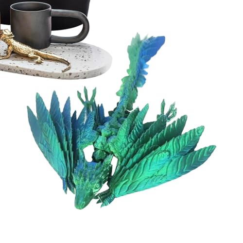 Oseczmut Drachen-Spielzeug mit Drachen-Druck, dekoratives Bürohandwerk, Drachenspielzeug mit Federn, Drachenspielzeug für Erwachsene und Erwachsene von Oseczmut