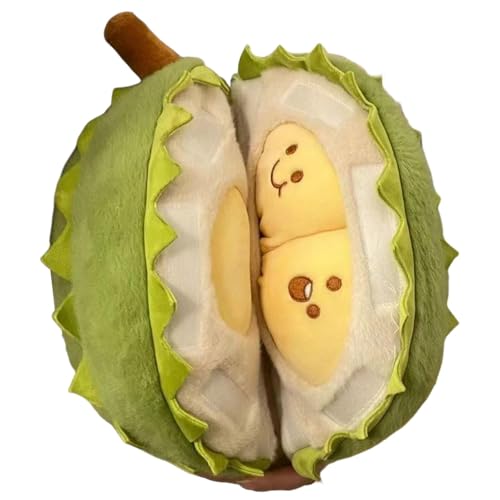 Oseczmut Durian Plüsch-Spielzeug, Durian, abnehmbares Fruchtkissen, Entspannungsspielzeug, niedliches Durian-Plüschtier für Bett, Sofa, Wohnzimmer, Schlafzimmer von Oseczmut
