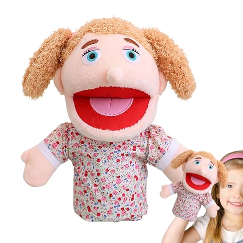 Oseczmut Familienpuppen für Familienmitglieder, Handpuppen für Rollenspiele | Interaktive Spielpuppe, Plüschpuppe mit beweglichem Mund für von Oseczmut
