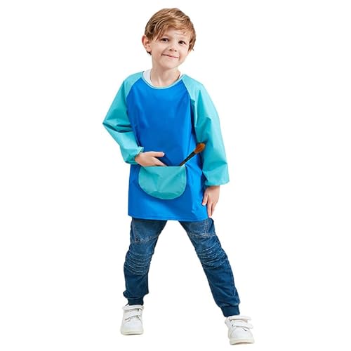 Oseczmut Malschürze für Kinder von 7 bis 11 Jahren/wasserdichte Malschürze für Kinder mit langen Ärmeln und großer Tasche/Kunstschürzen für Kinder/Spielschürze für Kinder Oseczmut Malschürze für Kinder von 7 bis 11 Jahren/wasserdichte Malschürze für Kinder mit langen Ärmeln und großer Tasche/Kunstschürzen für Kinder/Spielschürze für Kinder von Oseczmut