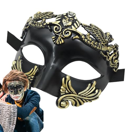 Oseczmut Maskerade-Gesichtsbedeckung, mittelalterliche Gesichtsbedeckung, Gesichtsdekoration mit griechischem und römischem Thema Halloween | Maskeradedecke für alte griechische ägyptische Männer von Oseczmut