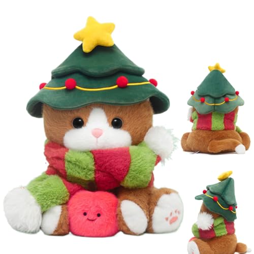 Oseczmut Plüschtiere, Weihnachtskatze aus Plüsch | Weihnachtsdekorationen aus Plüschkatze – interessante Puppen mit Schal und Weihnachtshut für Sofa, Bett, Mädchen Jungen Oseczmut Plüschtiere, Weihnachtskatze aus Plüsch | Weihnachtsdekorationen aus Plüschkatze – interessante Puppen mit Schal und Weihnachtshut für Sofa, Bett, Mädchen Jungen von Oseczmut